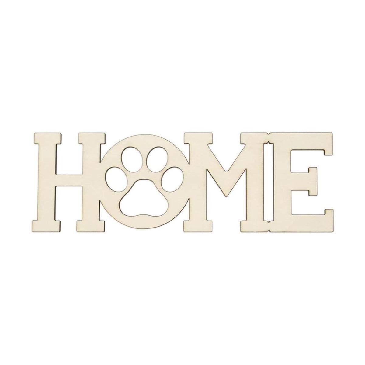 Home Paw Wood Sign Placa de madera en blanco para perro