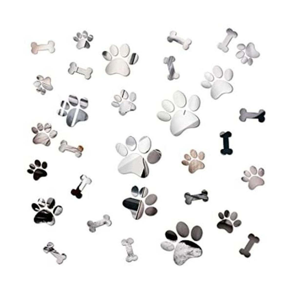 12 hojas de espejo de perro adhesivo de pared incluye 18
