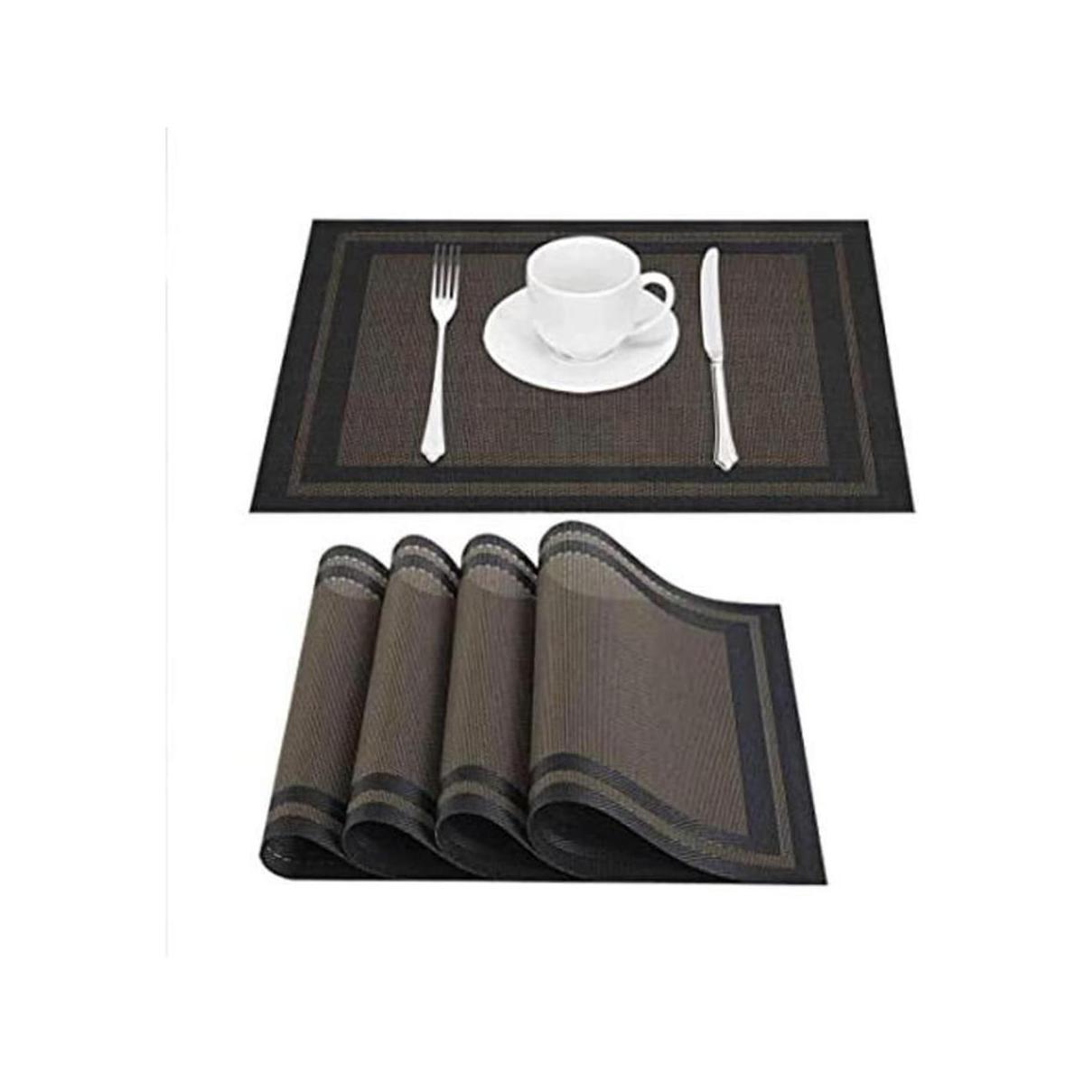 GIVERARE Juego de 4 manteles individuales de vinilo tejido