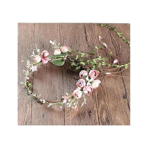 Floral Fall Corona ajustable para novia flor guirnalda_2