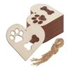 20 adornos colgantes en forma de corazón de madera para_1