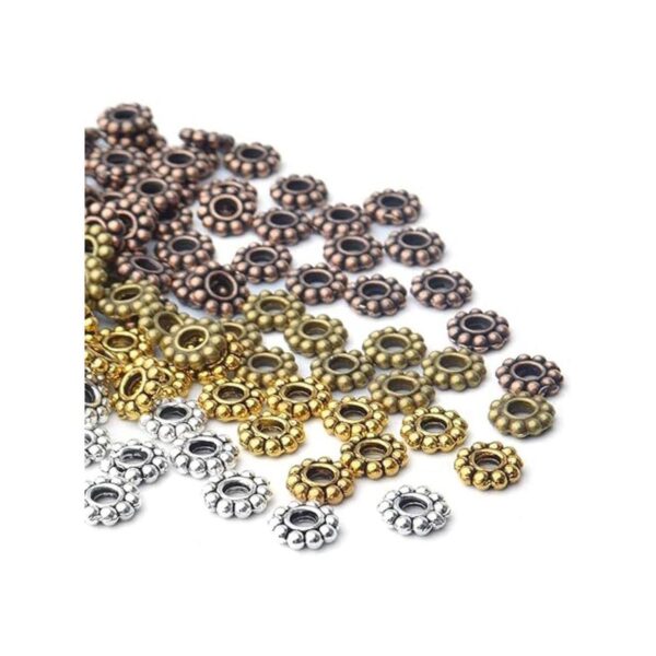 200pcs 4 colores 0.236 in flor espaciador cuentas de