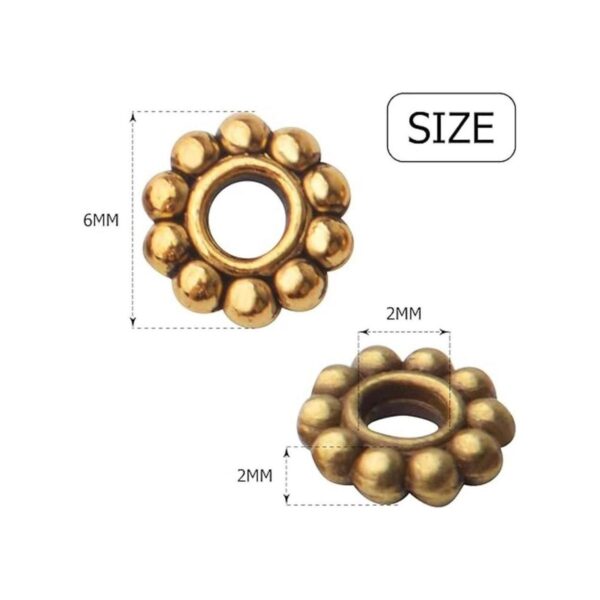 200pcs 4 colores 0.236 in flor espaciador cuentas de