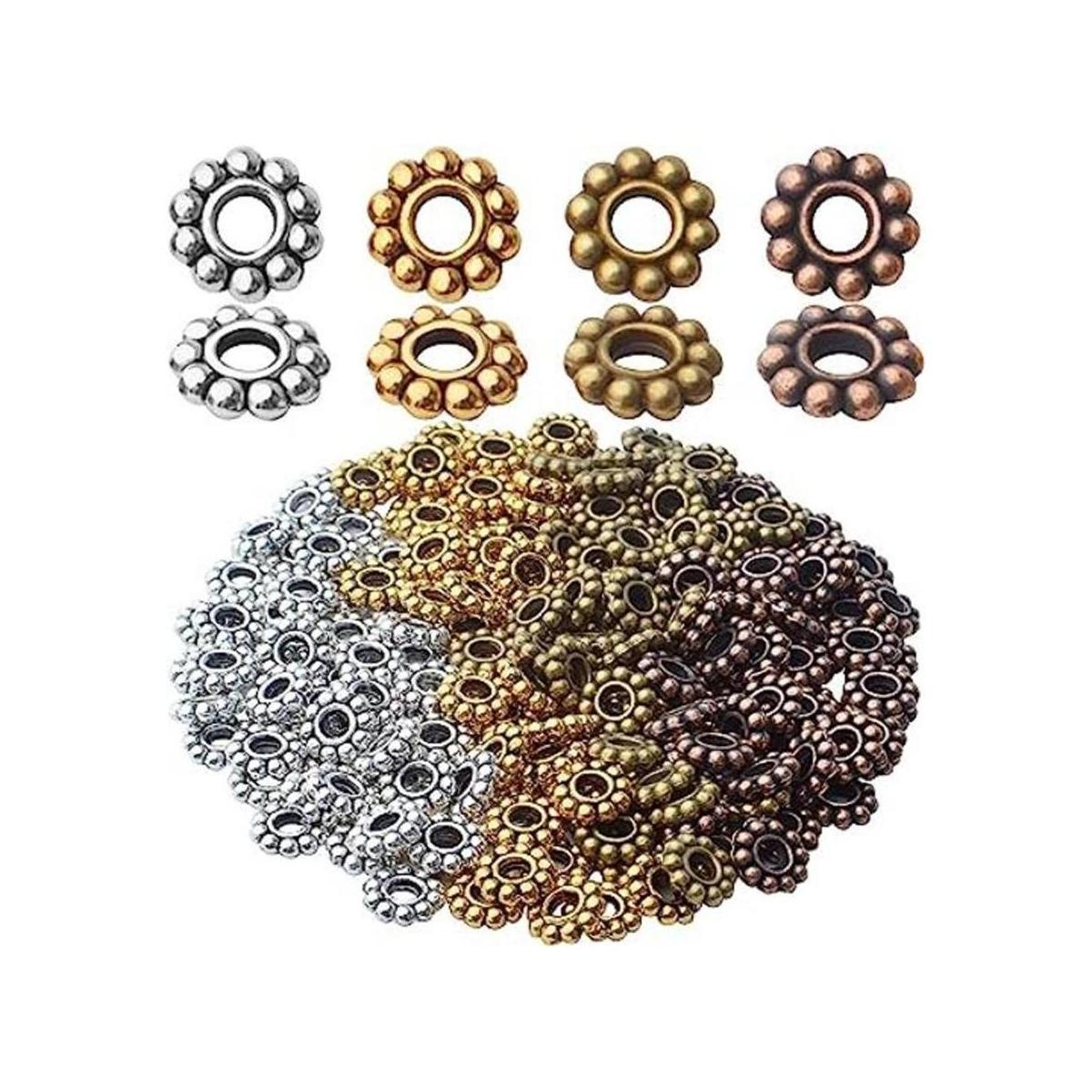 200pcs 4 colores 0.236 in flor espaciador cuentas de