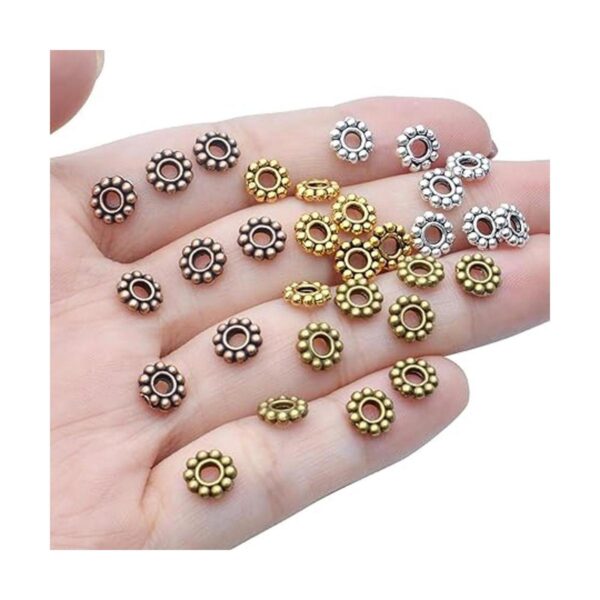 200pcs 4 colores 0.236 in flor espaciador cuentas de