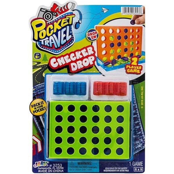 JARU Juego de mesa de bolsillo portátil de Checker Drop_3