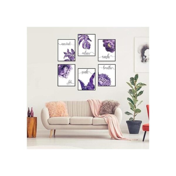 6 piezas de arte de pared morado para relajarse remojar_2