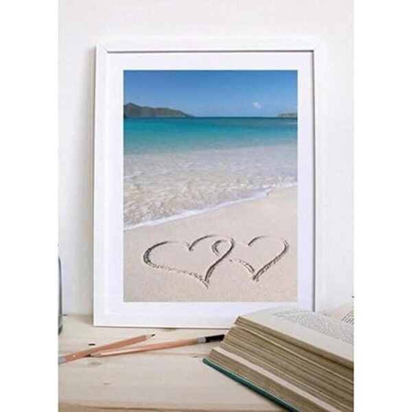 5D Diamond Painting DIY Beach Sea Love Heart Canvas