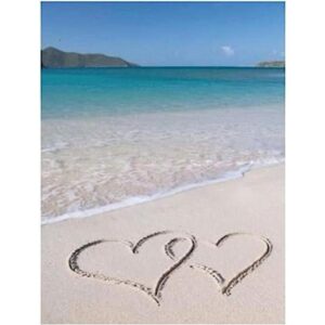 5D Diamond Painting DIY Beach Sea Love Heart Canvas