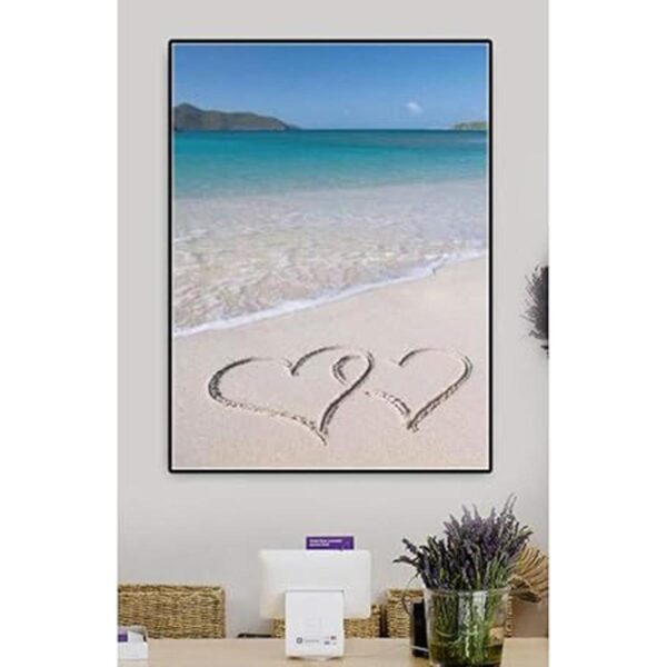 5D Diamond Painting DIY Beach Sea Love Heart Canvas