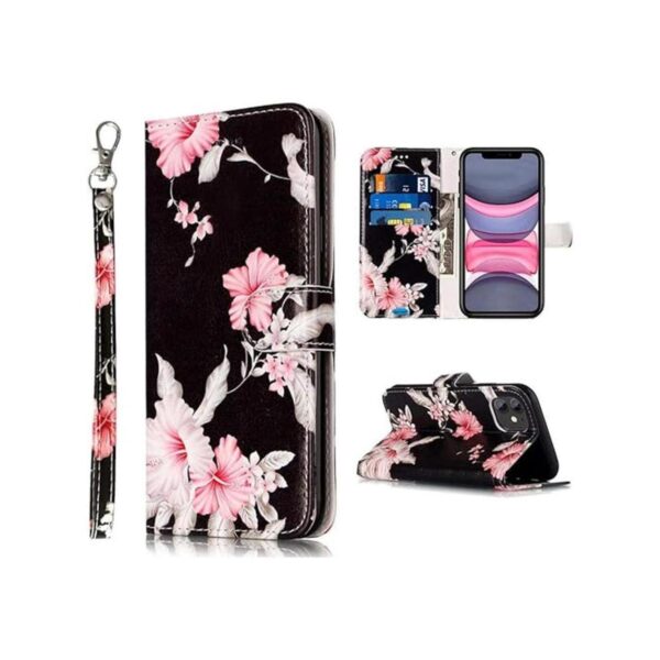 JanCalm Funda tipo cartera para iPhone 11 diseño floral_1
