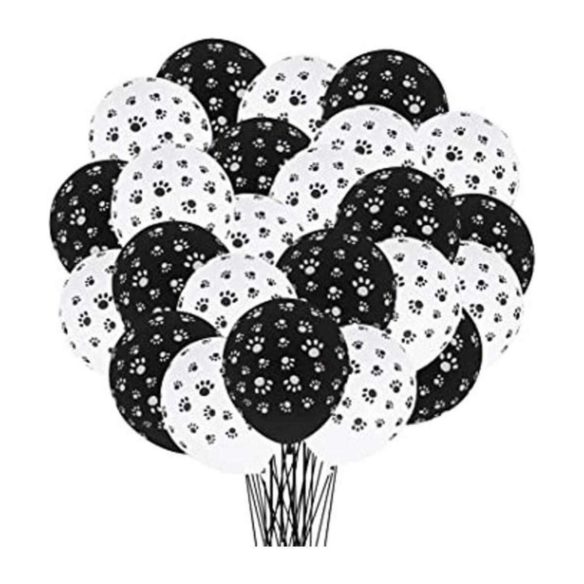 30 globos de látex con estampado de pata de perro