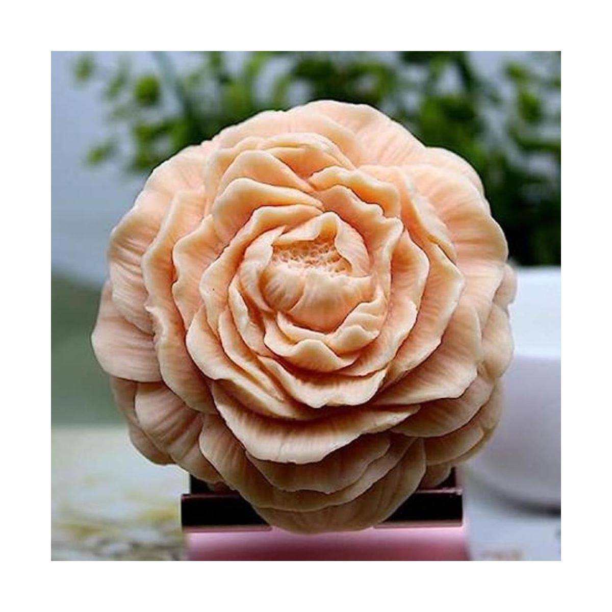 Molde de jabón hecho a mano con flores de peonía de 3