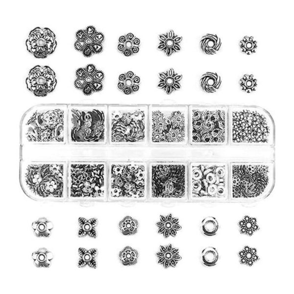 LEEFONE Tapas de cuentas espaciadoras de plata 360_1