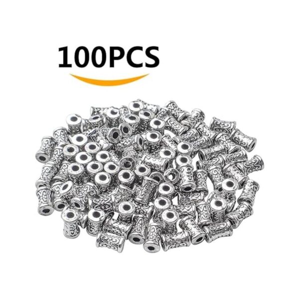 BronaGrand 100 cuentas espaciadoras chapadas en plata
