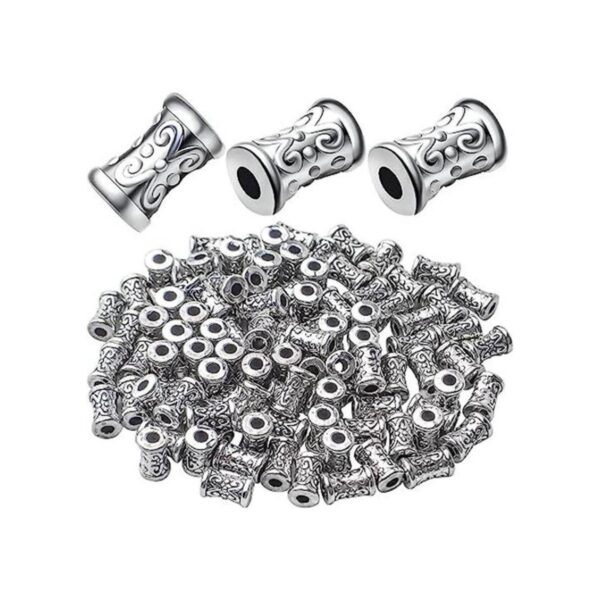 BronaGrand 100 cuentas espaciadoras chapadas en plata