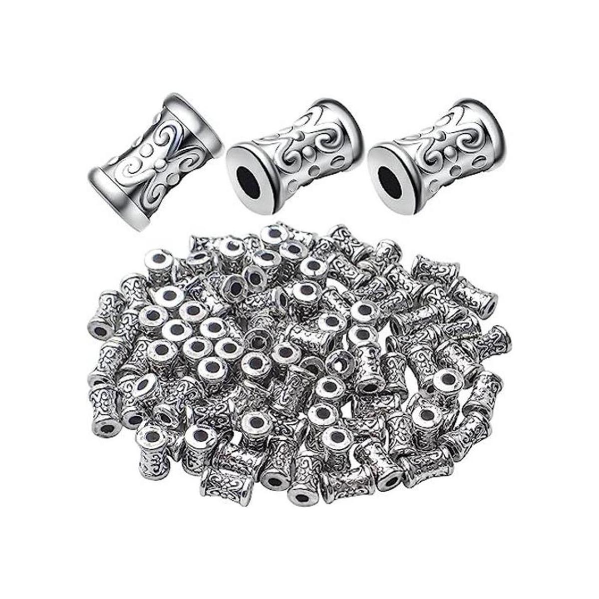 BronaGrand 100 cuentas espaciadoras chapadas en plata