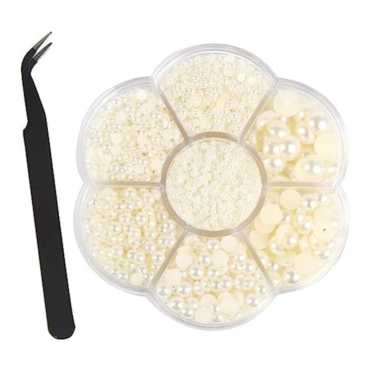 CCINEE 5600 piezas de medias perlas de color marfil para