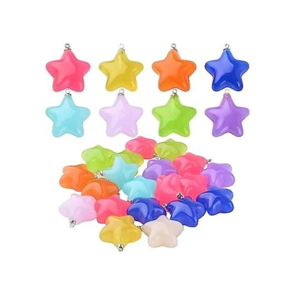 20 colgantes de estrella de resina con forma de estrella
