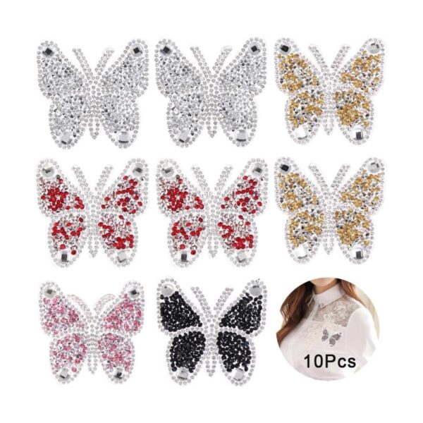 10 parches pequeños de diamantes de imitación de mariposa_1