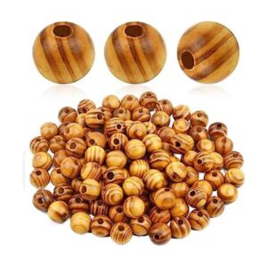 100 cuentas redondas de madera de 0.551 in cuentas de