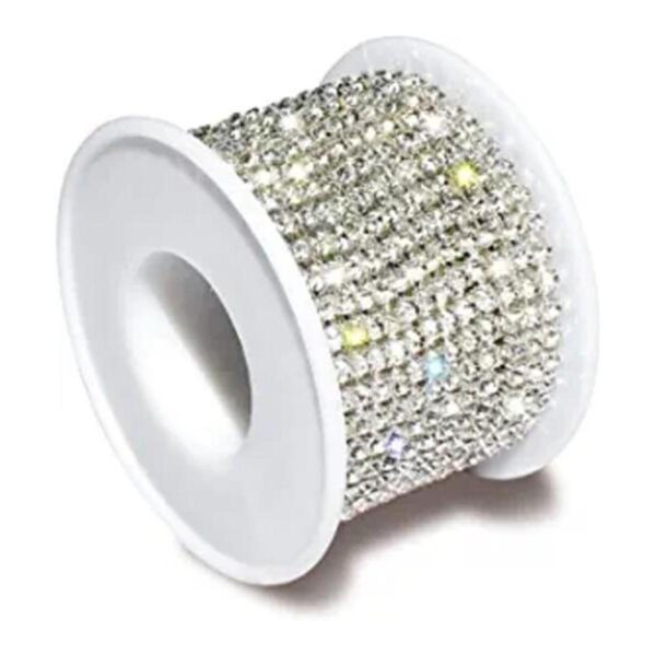 1 rollo de 10 yardas de diamantes de imitación de cristal