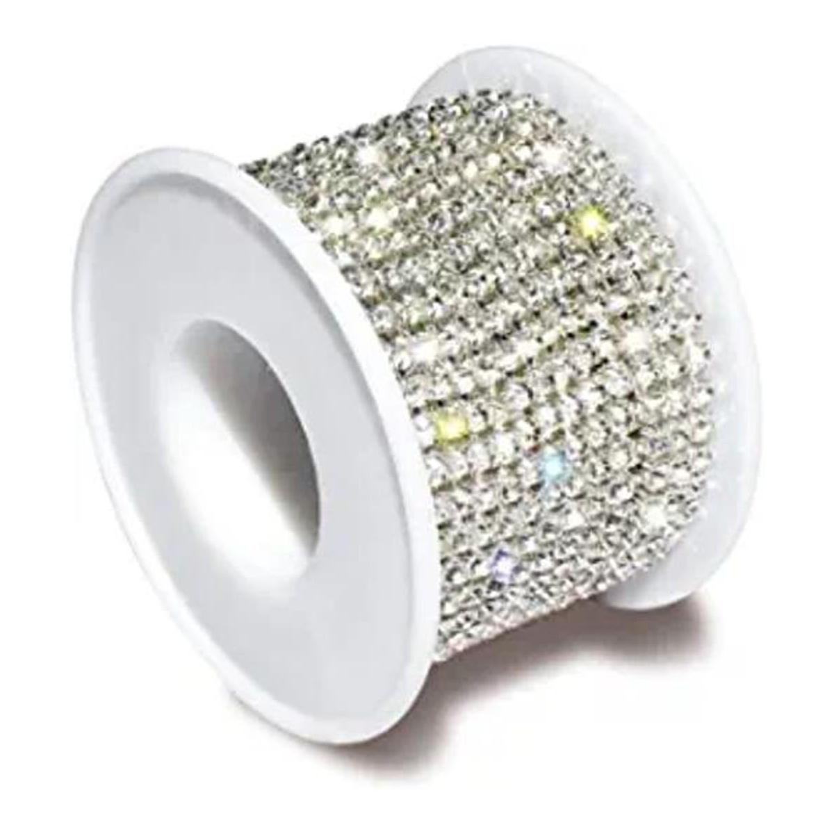 1 rollo de 10 yardas de diamantes de imitación de cristal