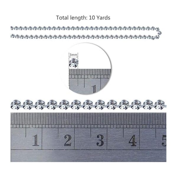 1 rollo de 10 yardas de diamantes de imitación de cristal