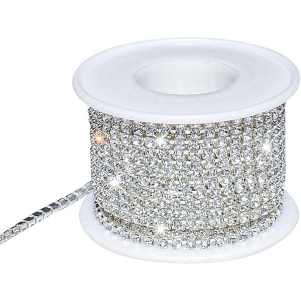 1 rollo de 10 yardas de diamantes de imitación de cristal