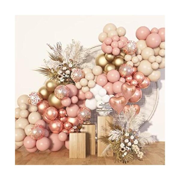 Kit de arco de guirnalda de globos de color rubor bohemio_1