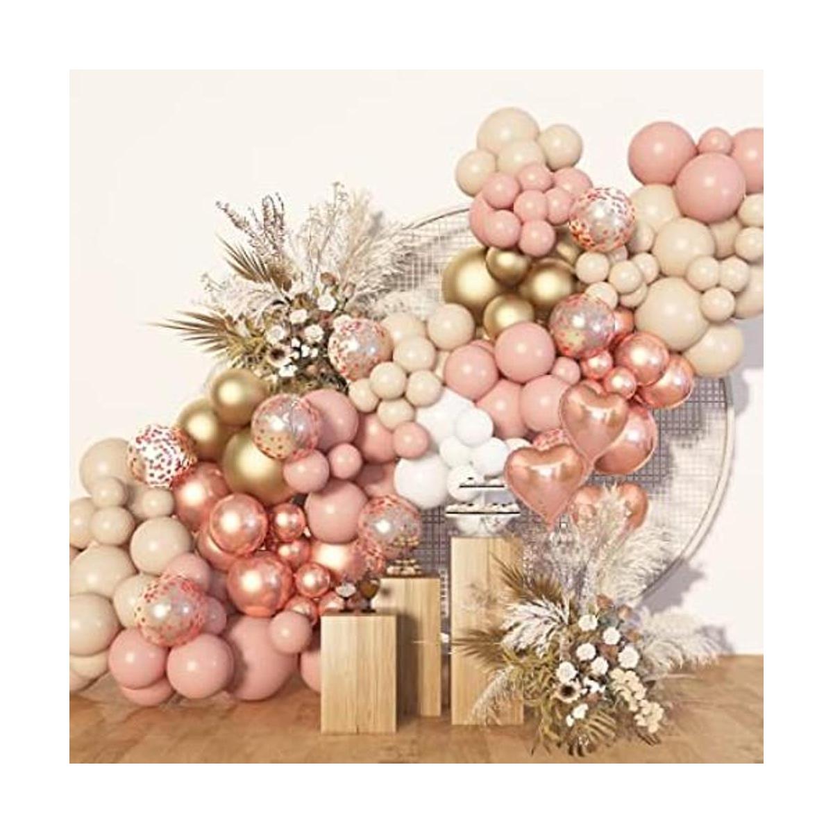 Kit de arco de guirnalda de globos de color rubor bohemio