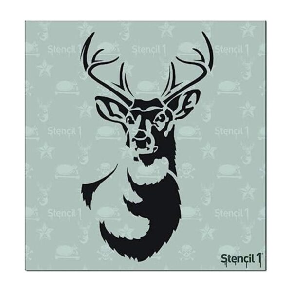 Stencil1 Plantilla de ciervo con cuernos Plantilla_1