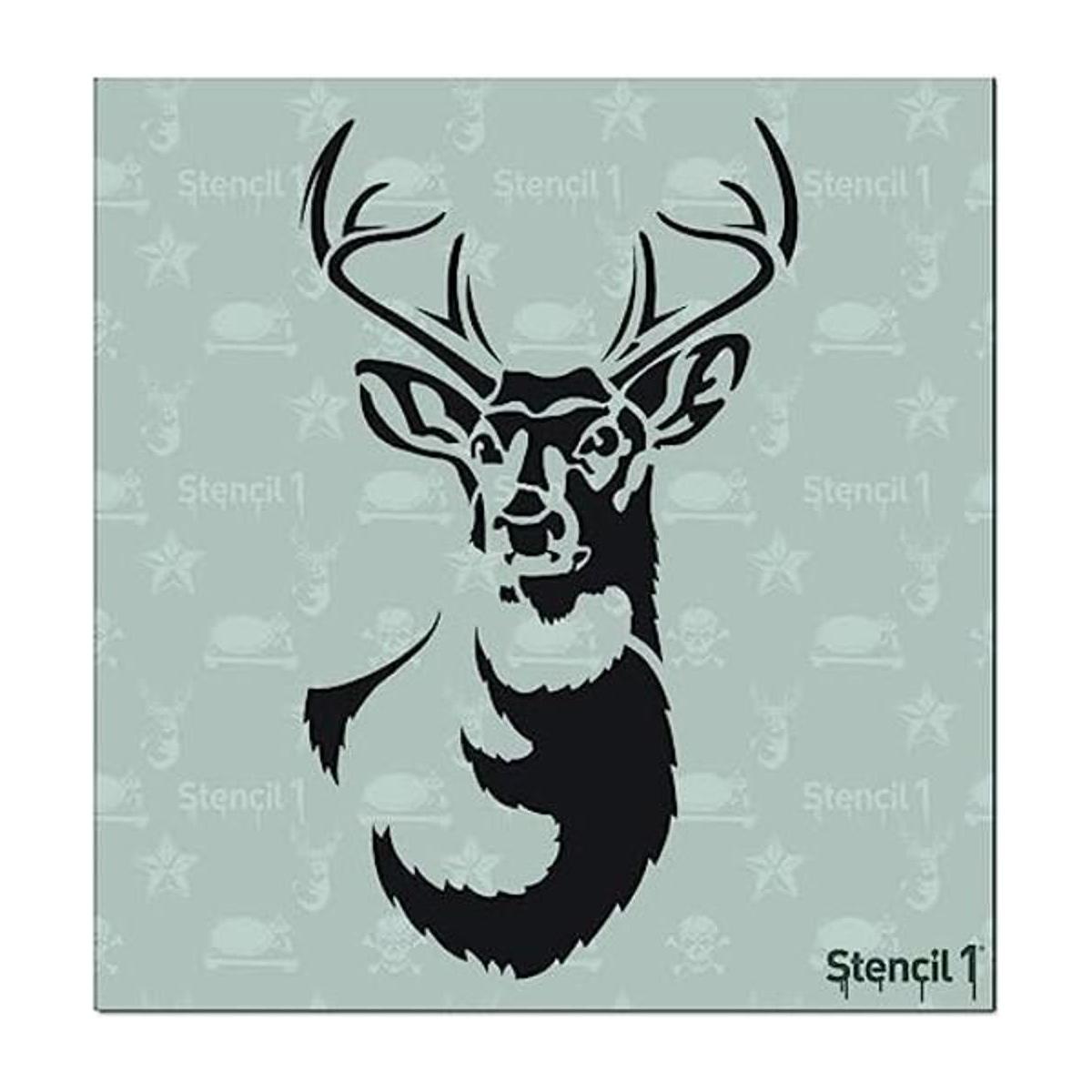 Stencil1 Plantilla de ciervo con cuernos Plantilla