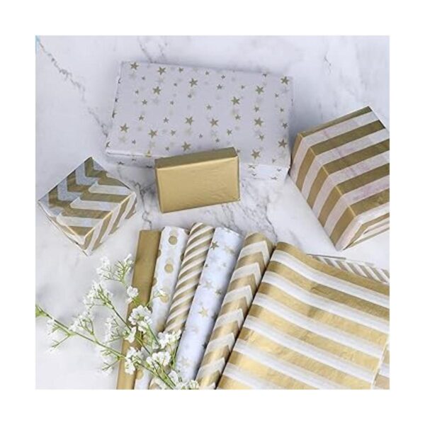 SAVITA 60 Sheets 30x45cm11x17 inch Gold White Metallic