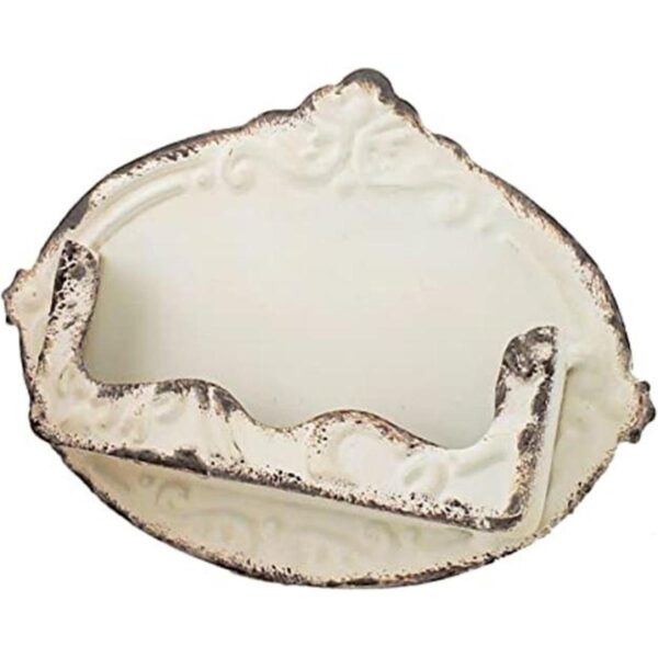 CTW Tarjetero de metal prensado vintage blanco_1