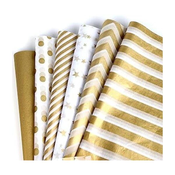 SAVITA 60 Sheets 30x45cm11x17 inch Gold White Metallic