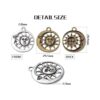 50pcs Celestial Sun Charms Aleación Tibetana Luna Sol