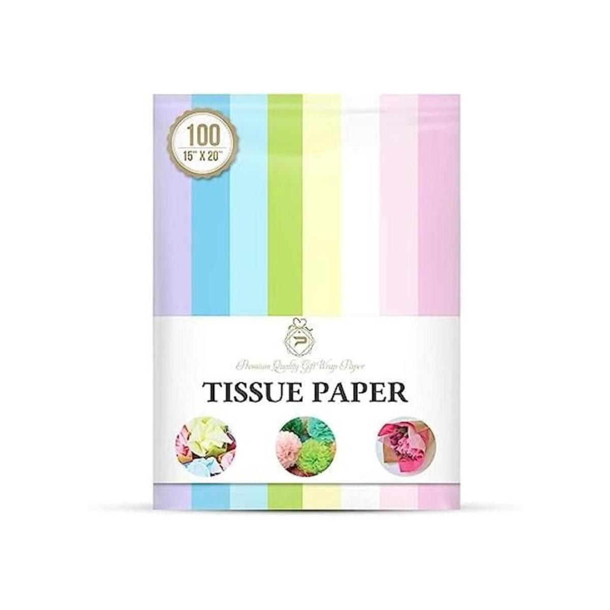 Papel de seda arcoíris pastel para envolver regalos