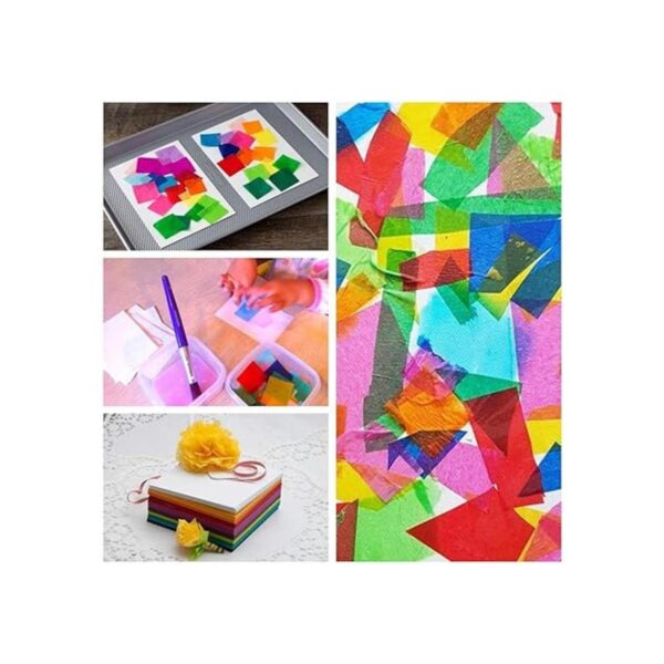Exquiss 2400 piezas 24 colores papel de seda cuadrados 3.9_3