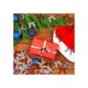 Mini lazo de arpillera de Navidad lazo a cuadros blanco y