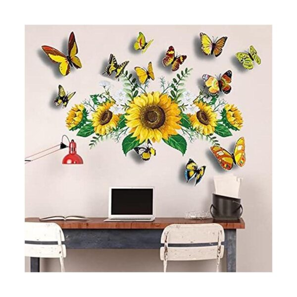 Calcomanías de pared de girasol con calcomanía de pared de