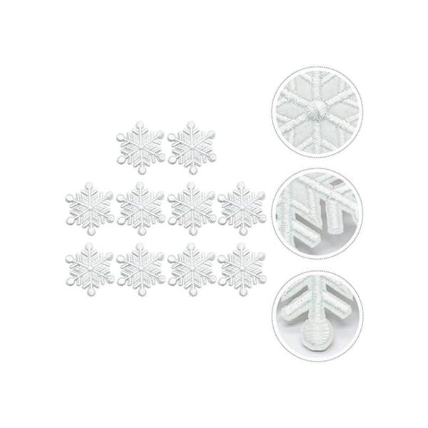 BESTOYARD 20 parches bordados de Navidad copo de nieve