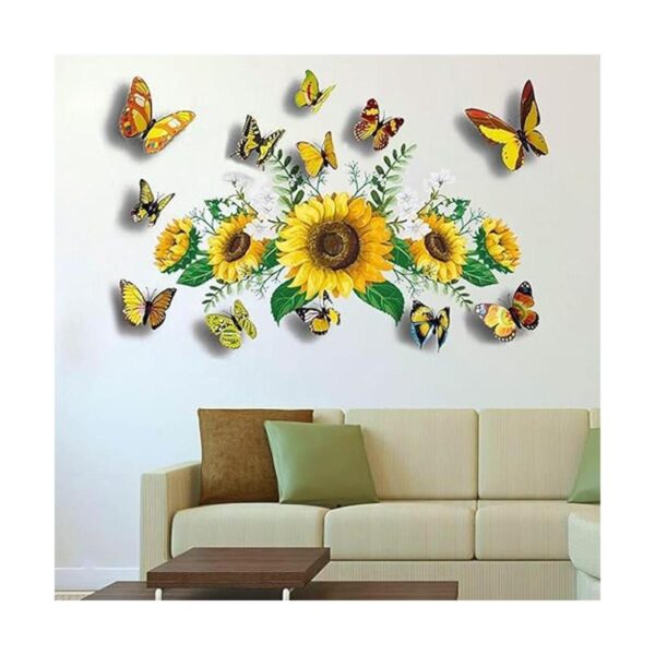 Calcomanías de pared de girasol con calcomanía de pared de