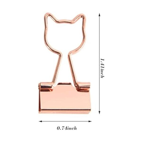 Clips de metal de oro rosa con forma de gato lindo de 34_2