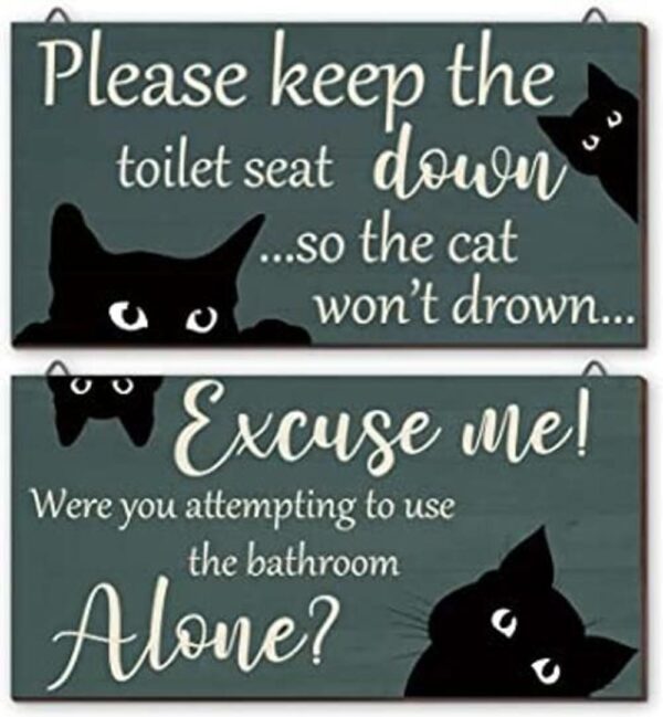 Jetec 2 piezas Put The Toilet Seat Down baño Decoración de