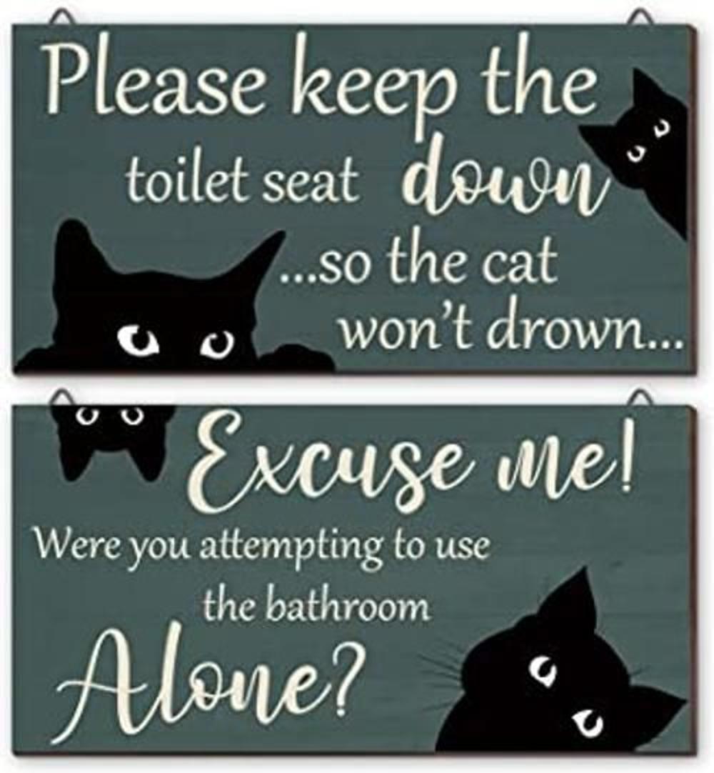 Jetec 2 piezas Put The Toilet Seat Down baño Decoración de