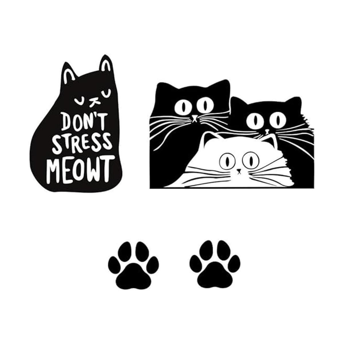 Juego de 3 gatos DIY serigrafiado planchado en parche