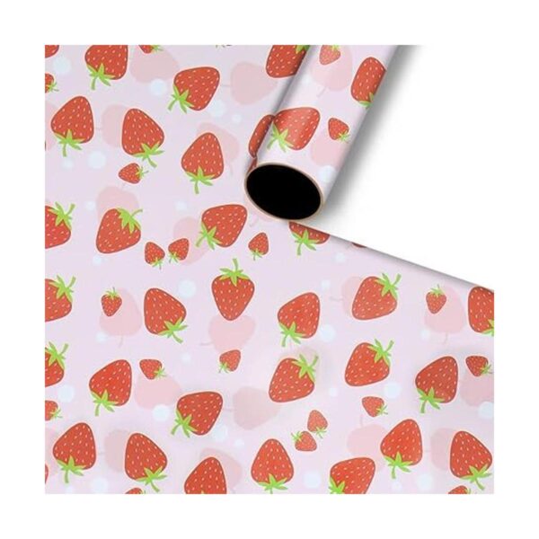 Papel de regalo de fresas para niñas y niños 6 hojas