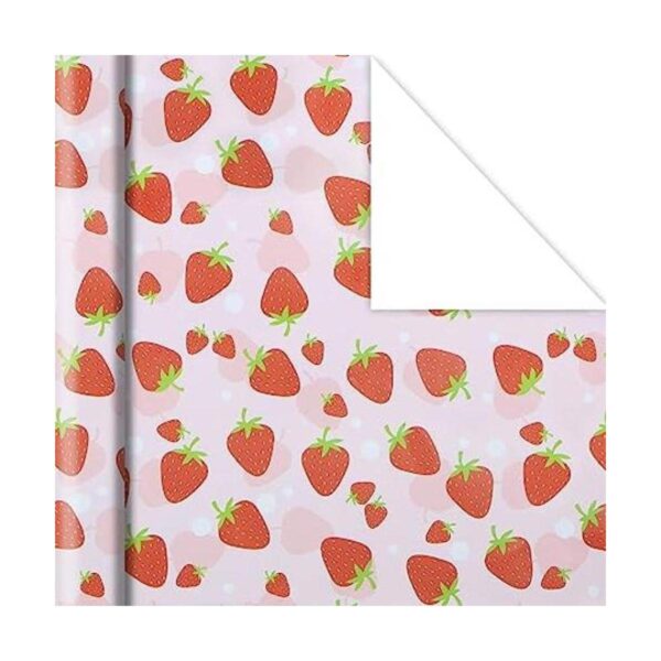 Papel de regalo de fresas para niñas y niños 6 hojas