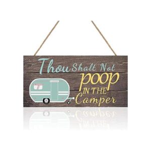 Jetec Letrero para colgar en madera de Thou Shalt Not Poop
